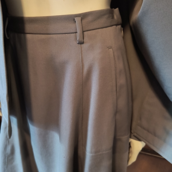 Linda Allard for Ellen Tracy Wool Skirt Set 2 pc. Neutral Khaki - Picture 7 of 11